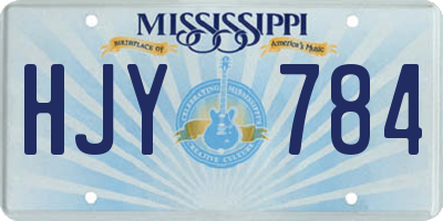 MS license plate HJY784
