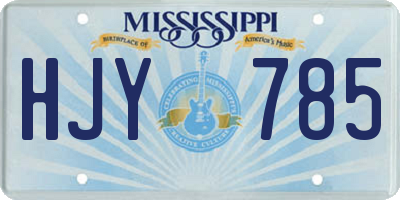 MS license plate HJY785