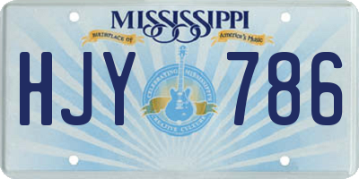 MS license plate HJY786