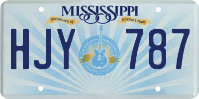 MS license plate HJY787