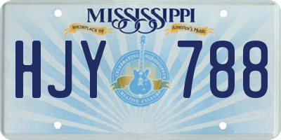 MS license plate HJY788