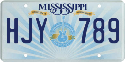 MS license plate HJY789
