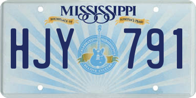 MS license plate HJY791