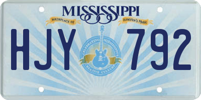 MS license plate HJY792