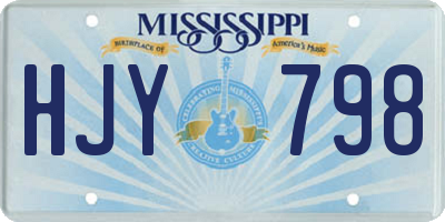 MS license plate HJY798