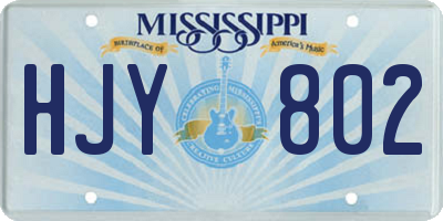 MS license plate HJY802