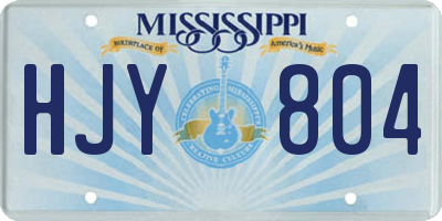 MS license plate HJY804