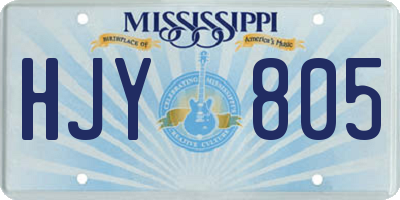 MS license plate HJY805