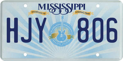 MS license plate HJY806