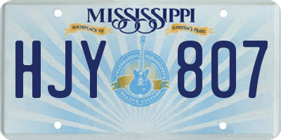 MS license plate HJY807