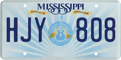MS license plate HJY808