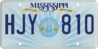 MS license plate HJY810