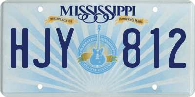 MS license plate HJY812