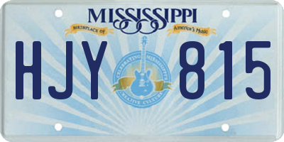 MS license plate HJY815