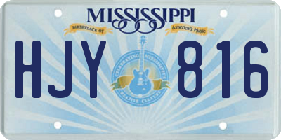 MS license plate HJY816