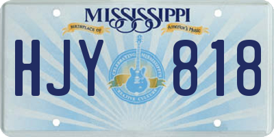 MS license plate HJY818