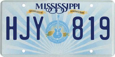 MS license plate HJY819