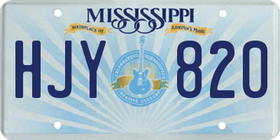 MS license plate HJY820