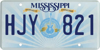 MS license plate HJY821
