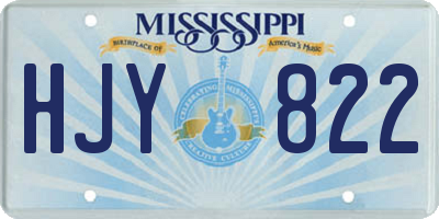 MS license plate HJY822