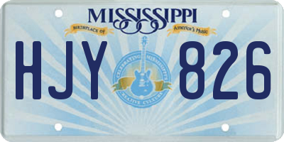 MS license plate HJY826