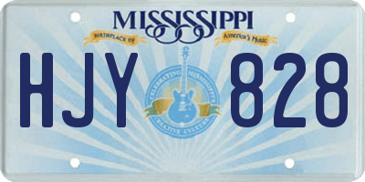 MS license plate HJY828