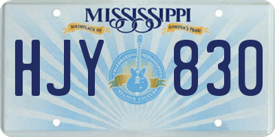 MS license plate HJY830