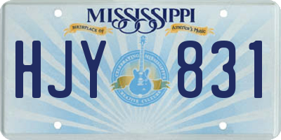MS license plate HJY831