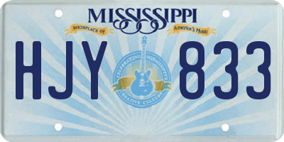 MS license plate HJY833