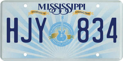 MS license plate HJY834