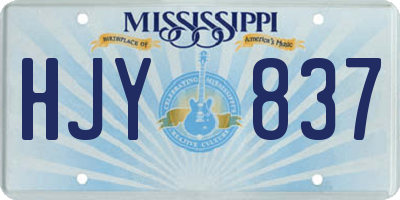 MS license plate HJY837