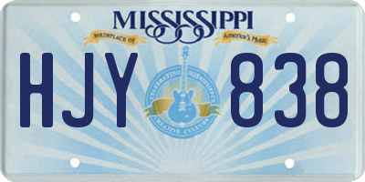 MS license plate HJY838