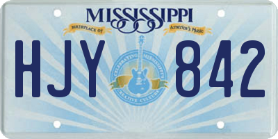 MS license plate HJY842