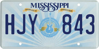 MS license plate HJY843
