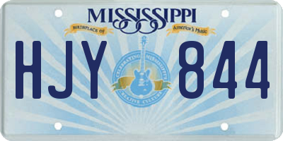 MS license plate HJY844