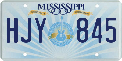 MS license plate HJY845