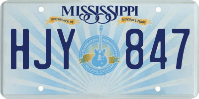 MS license plate HJY847