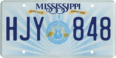 MS license plate HJY848