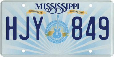 MS license plate HJY849