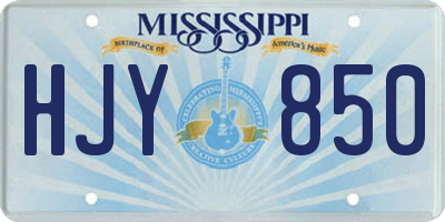 MS license plate HJY850