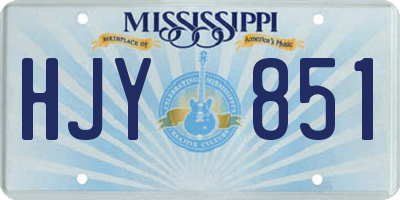 MS license plate HJY851