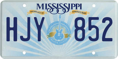 MS license plate HJY852