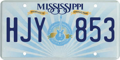 MS license plate HJY853