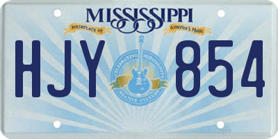 MS license plate HJY854