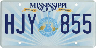 MS license plate HJY855