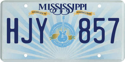MS license plate HJY857