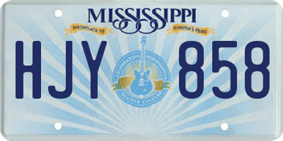 MS license plate HJY858