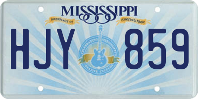 MS license plate HJY859