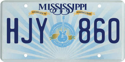 MS license plate HJY860