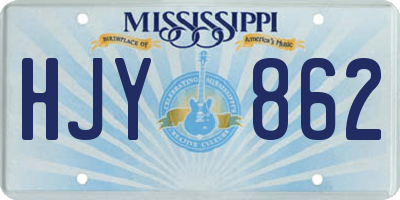 MS license plate HJY862